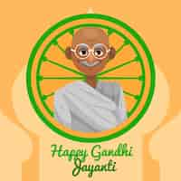 Vector gratuito concepto de gandhi jayanti de diseño plano