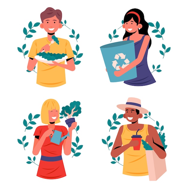 Concepto de gente de estilo de vida verde
