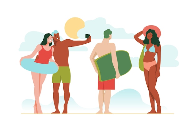 Concepto de gente de playa