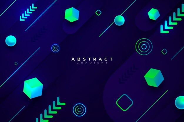 Concepto geométrico degradado sobre fondo oscuro