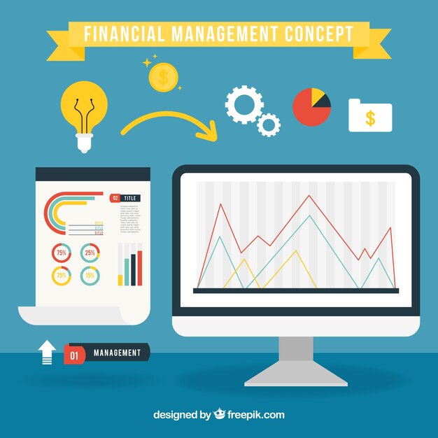 Concepto de gestión financiera con estilo moderno