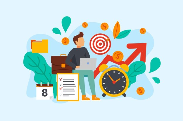 Concepto de gestión del tiempo y el carácter