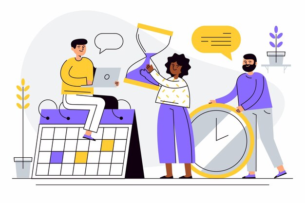 Concepto de gestión del tiempo dibujado a mano