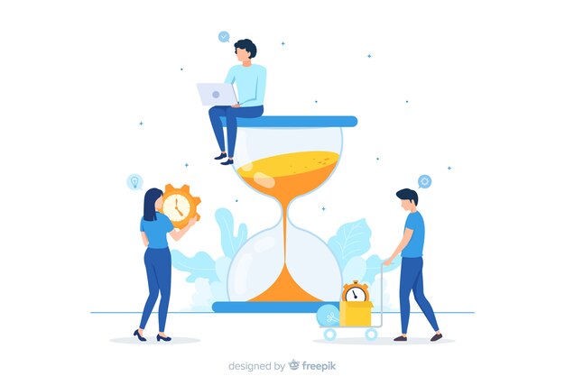 Concepto de gestión del tiempo para landing page