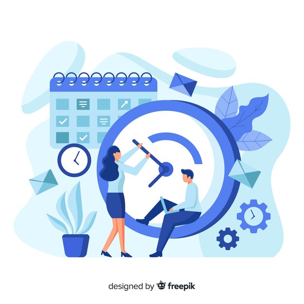 Concepto de gestión del tiempo para landing page