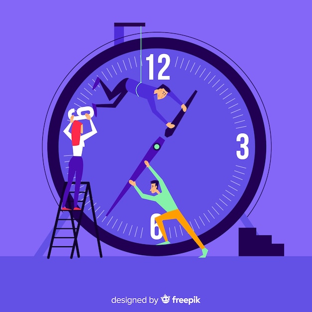 Vector gratuito concepto de gestión del tiempo para landing page