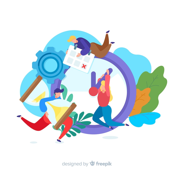 Vector gratuito concepto de gestión del tiempo para landing page