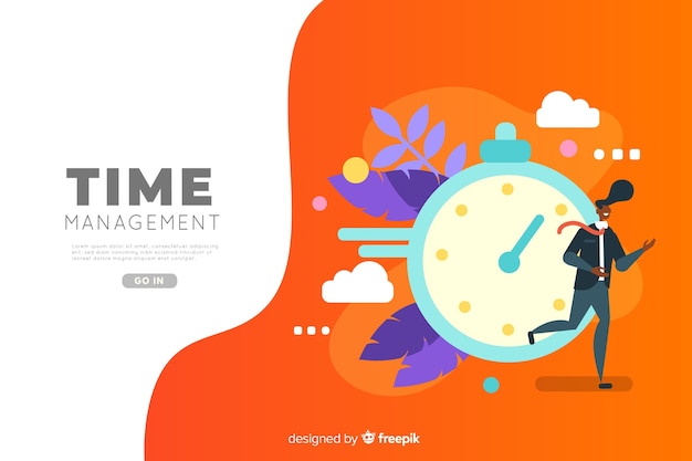 Vector gratuito concepto de gestión del tiempo para landing page