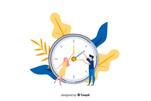 Concepto de gestión del tiempo para la página de inicio