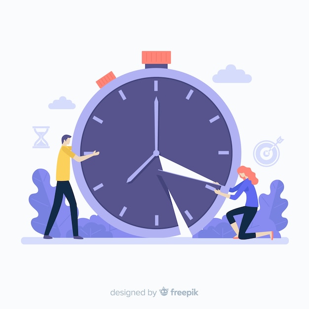 Concepto de gestión del tiempo para la página de inicio