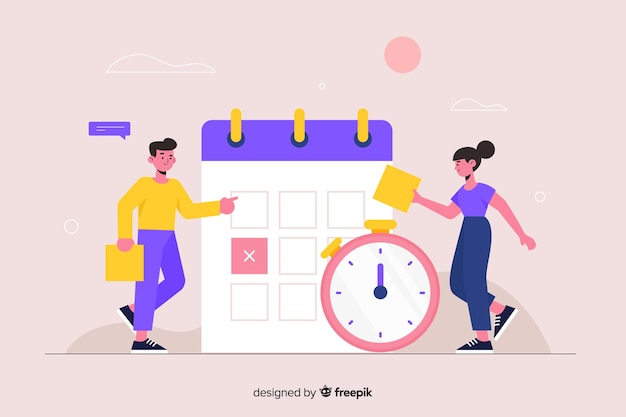 Concepto de gestión del tiempo para la página de inicio