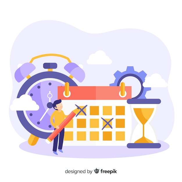 Concepto de gestión del tiempo para la página de inicio