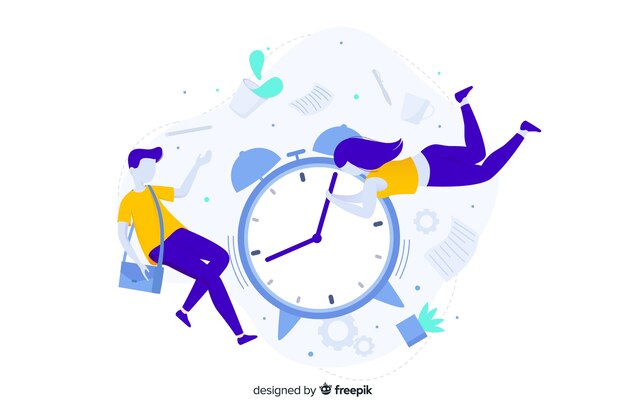 Concepto de gestión del tiempo para la página de inicio