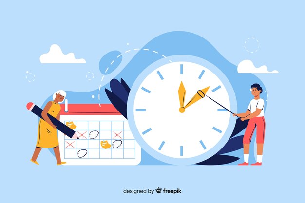 Concepto de gestión del tiempo para la página de inicio