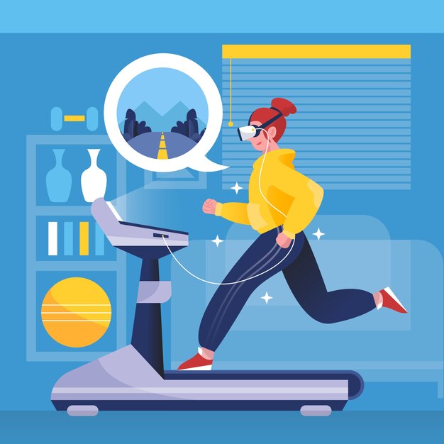 Concepto de gimnasio virtual desde casa