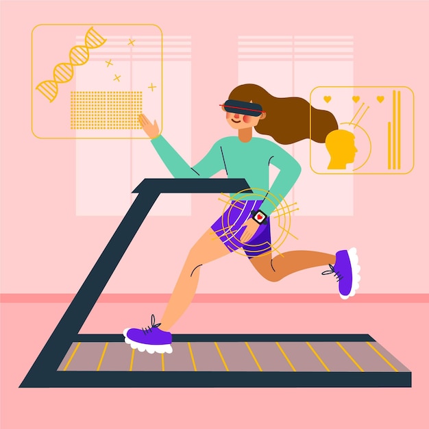 Vector gratuito concepto de gimnasio virtual