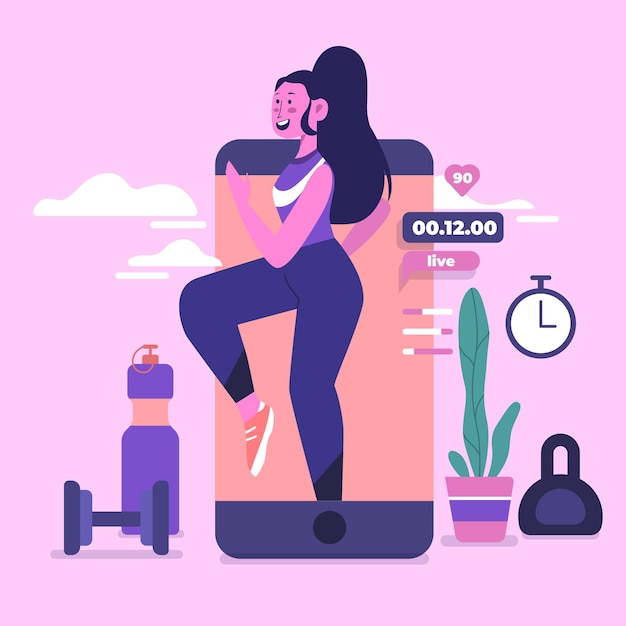 Concepto de gimnasio virtual