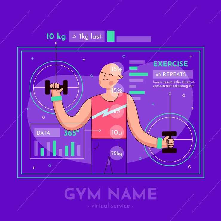 Vector gratuito concepto de gimnasio virtual