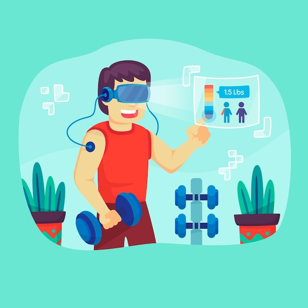Concepto de gimnasio virtual