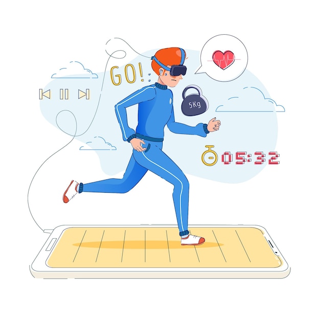 Concepto de gimnasio virtual