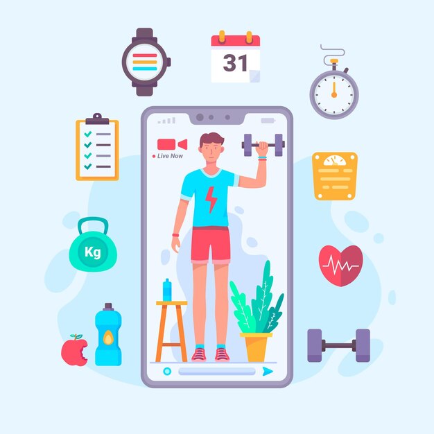 Concepto de gimnasio virtual