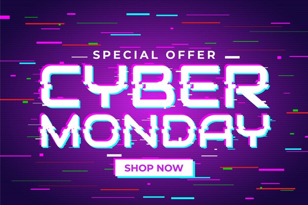 Concepto de glitch cyber monday