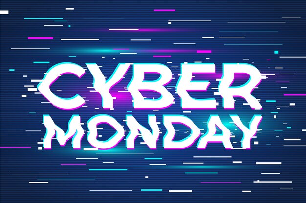 Concepto de glitch cyber monday