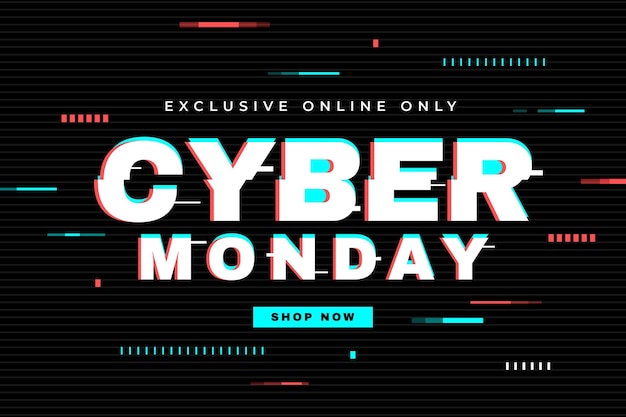 Concepto de glitch cyber monday