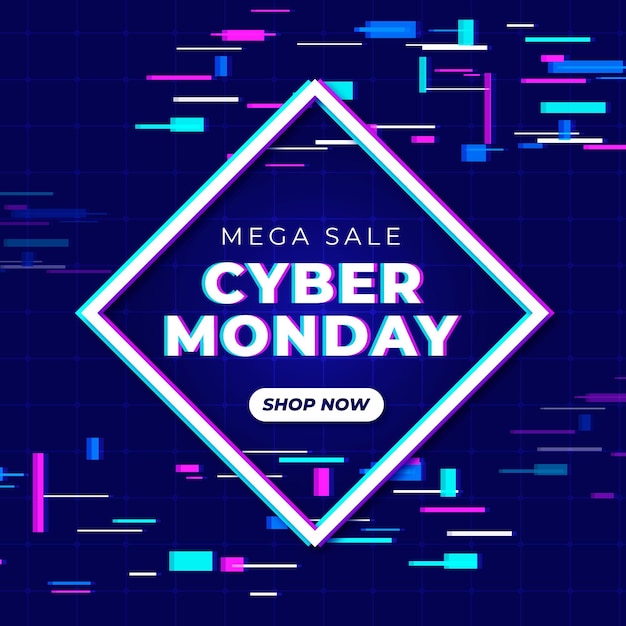 Concepto de glitch cyber monday