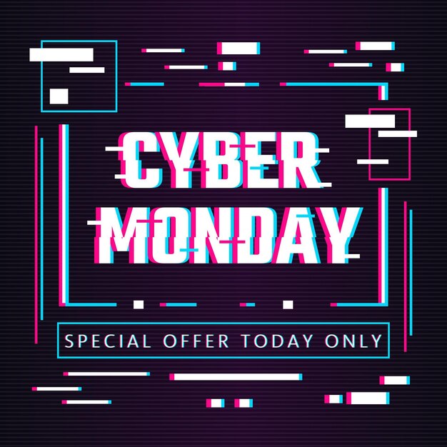 Concepto de glitch cyber monday