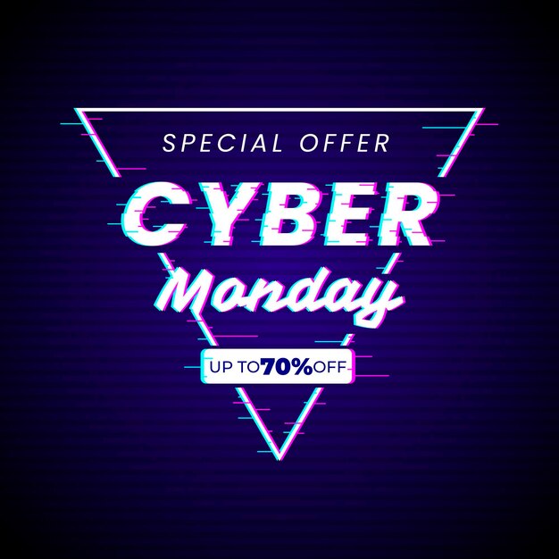 Concepto de glitch cyber monday