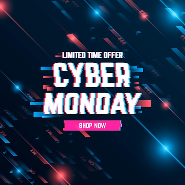 Concepto de glitch cyber monday