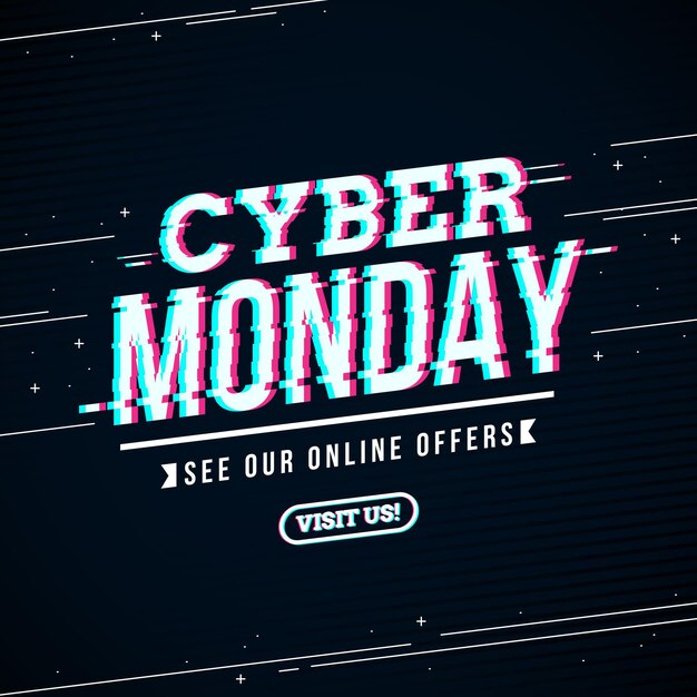 Concepto de glitch cyber monday