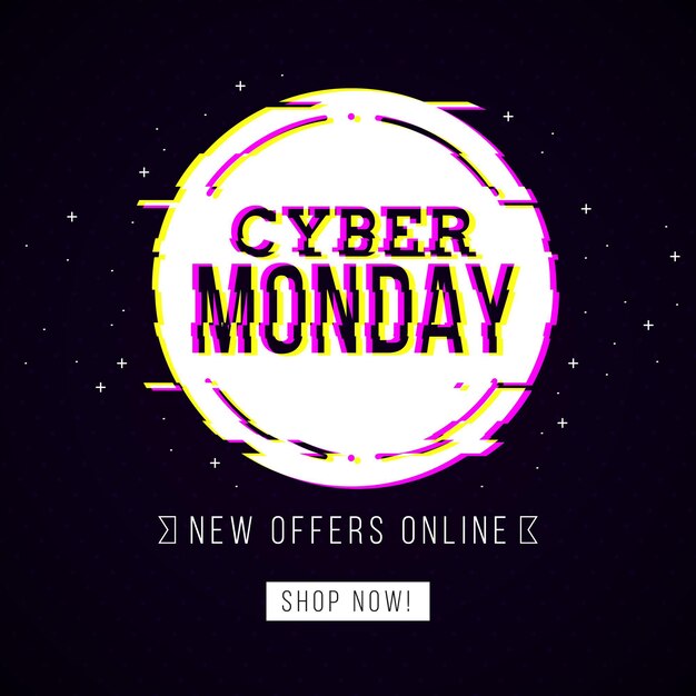 Concepto de glitch cyber monday