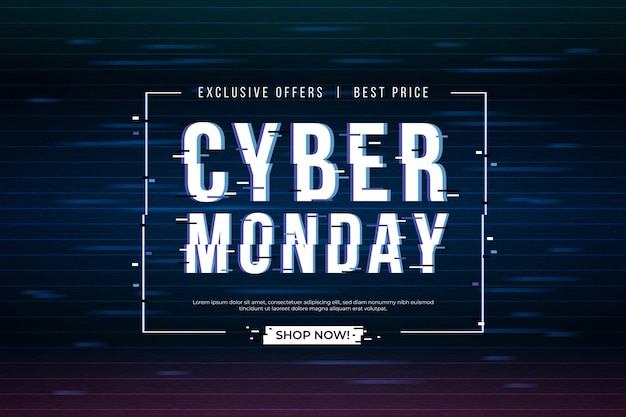 Concepto de glitch cyber monday