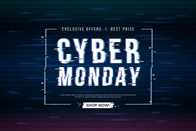 Concepto de glitch cyber monday