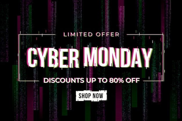 Concepto de glitch cyber monday