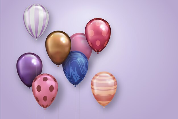 Concepto de globos realistas