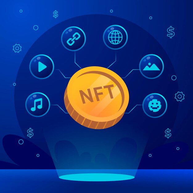 Concepto de gradiente nft ilustrado