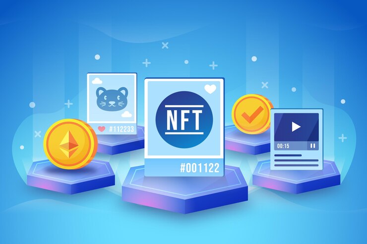 Vector gratuito concepto de gradiente nft ilustrado