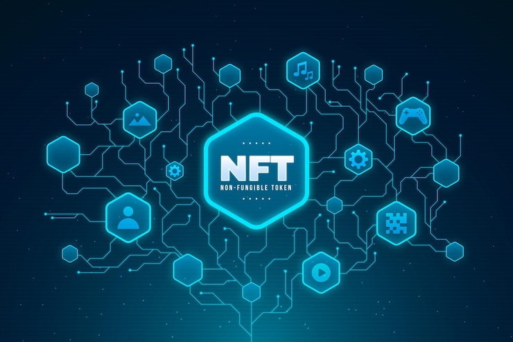 Vector gratuito concepto de gradiente nft