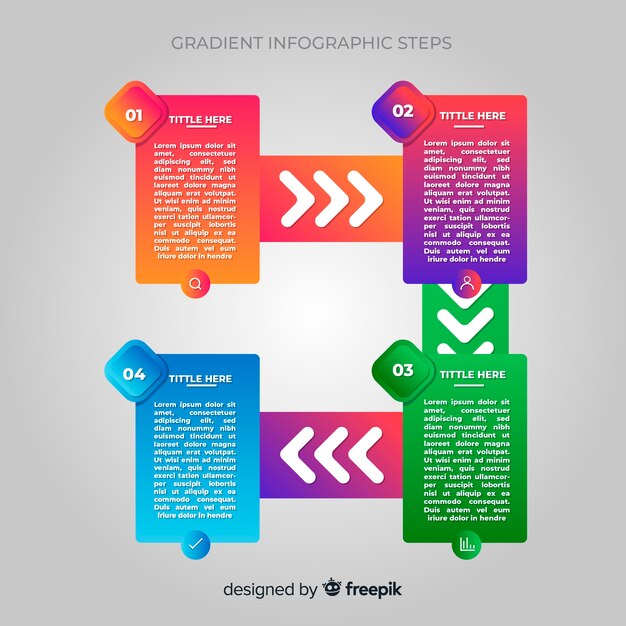 Concepto gradiente de pasos infográficos