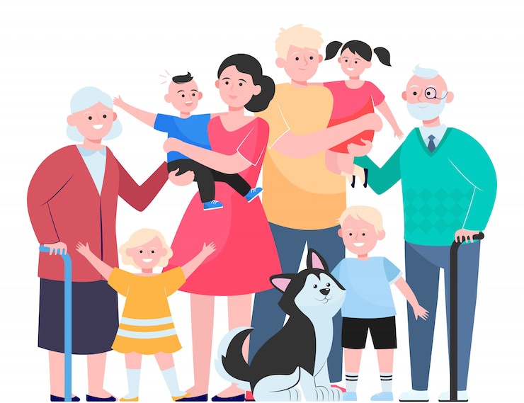 Vector gratuito concepto de gran familia