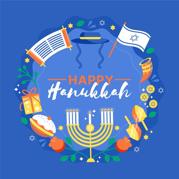 Vector gratuito concepto de hanukkah dibujado a mano