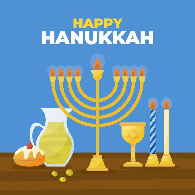 Concepto de hanukkah dibujado a mano