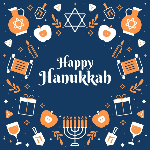 Concepto de hanukkah dibujado a mano