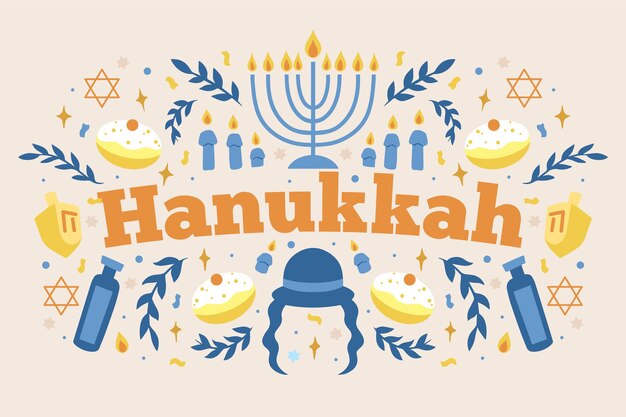 Concepto de hanukkah dibujado a mano