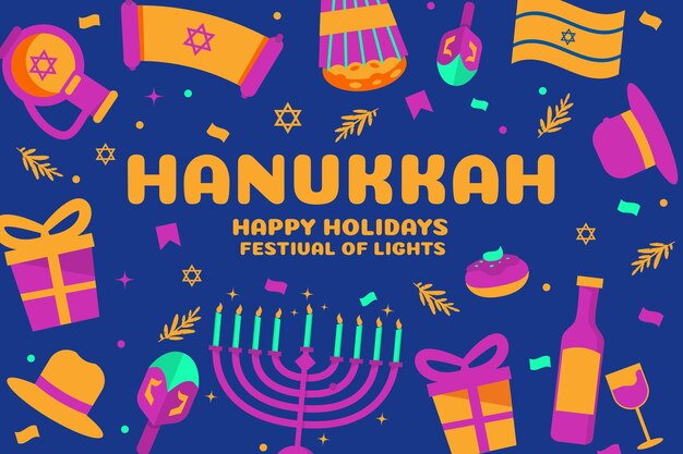 Concepto de hanukkah dibujado a mano
