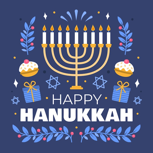 Concepto de hanukkah dibujado a mano