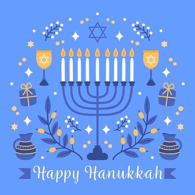 Concepto de hanukkah dibujado a mano